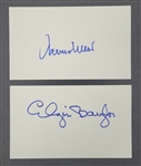 Lot of 2 Jerry West & Elgin Baylor Autographed Index Cards Beckett