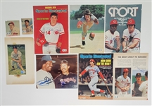 Lot of 9 Baseball Legends Autographed Photos & Magazine Pages Beckett