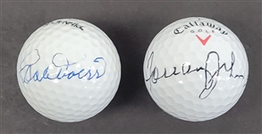 Lot of 2 Bob Doerr & Tommy John Autographed Golf Balls