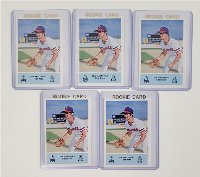 Lot of 5 Don Mattingly 1981 Nashville Sound Rookie Cards