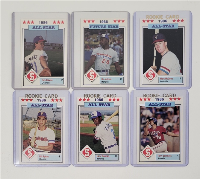 Lot of (6) 1986 Minor League All-Star Baseball Cards