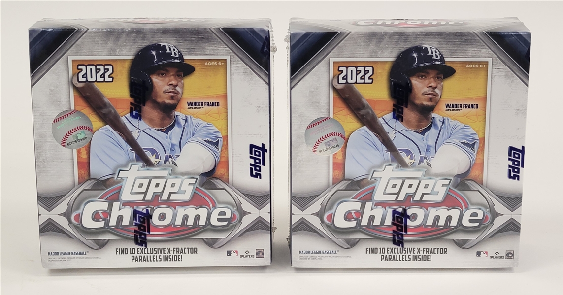 Lot of 2 Factory Sealed 2022 Topps Chrome Baseball Mega Boxes