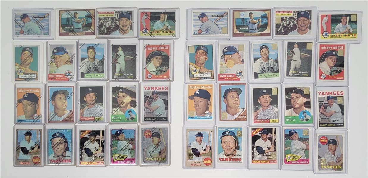 Lot of (2) 1996 Topps Mickey Mantle Commemorative Card Sets (1 Topps Finest Set)