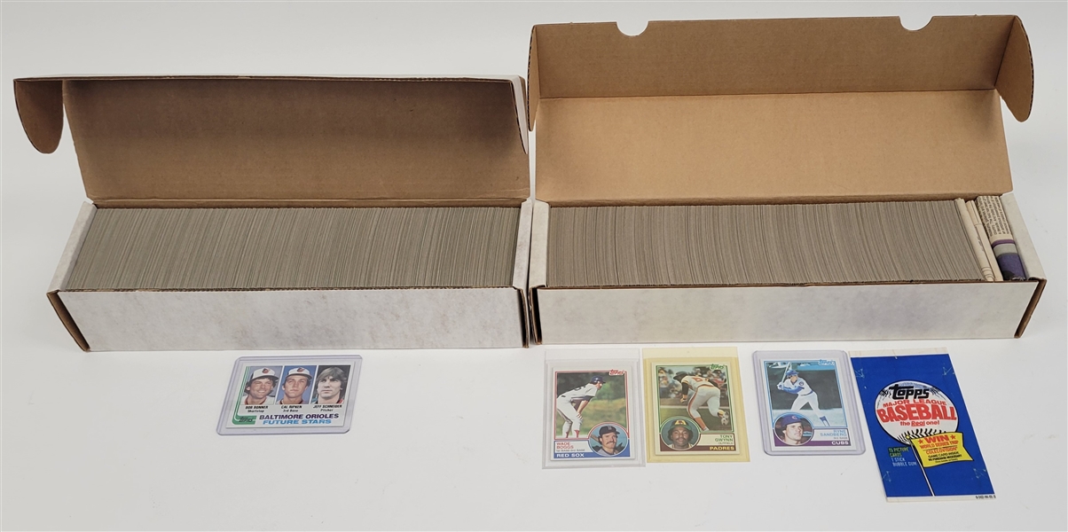 Lot of (2) 1982 & 1983 Topps Baseball Complete Sets w/ Ripken Gwynn Boggs & Sandberg Rookies