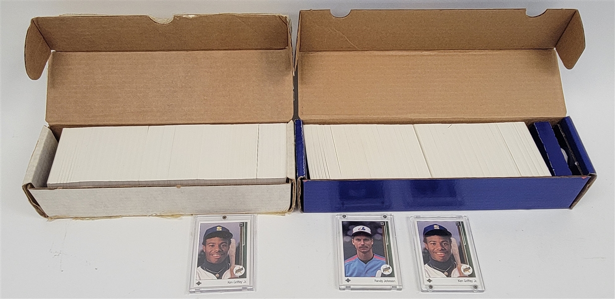 Lot of (2) 1989 Upper Deck Baseball Complete Sets w/ Ken Griffey Jr. Rookie