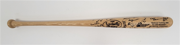 1992 US Olympic Baseball Team Invitees Autographed Lousville Slugger Bat w/ Beckett LOA