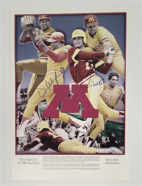 Dave Winfield & Paul Molitor Dual Signed U of M Poster LE #996/1000