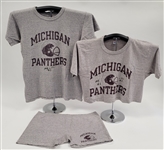 Anthony Carter Lot of 3 Michigan Panthers Game Used Shirts & Shorts