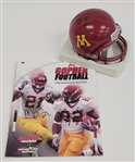 Lot of 2 - Marion Barber & Laurence Maroney Dual Autographed Minnesota Gophers Mini Helmet & Program