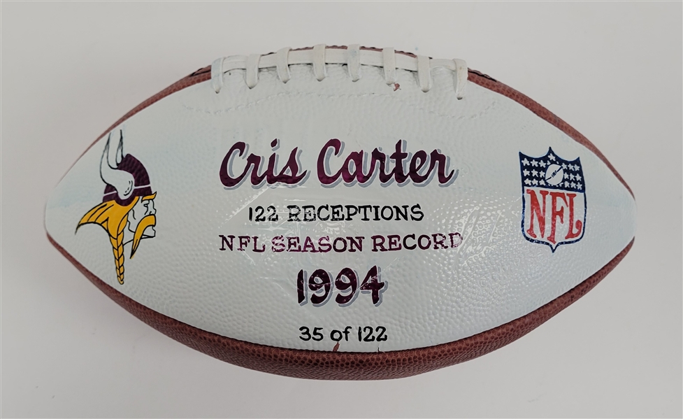 Cris Carter Record Breaking Football LE #35/122