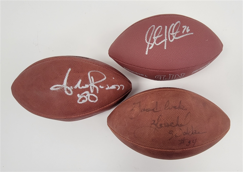 Lot of 3 Herschel Walker, Andre Rison, & Steve Hutchinson Autographed Footballs