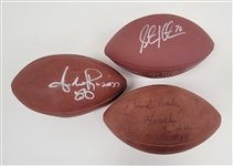 Lot of 3 Herschel Walker, Andre Rison, & Steve Hutchinson Autographed Footballs