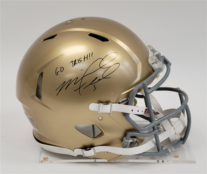 Michael Floyd Autographed & Inscribed Notre Dame Full Size Authentic Helmet