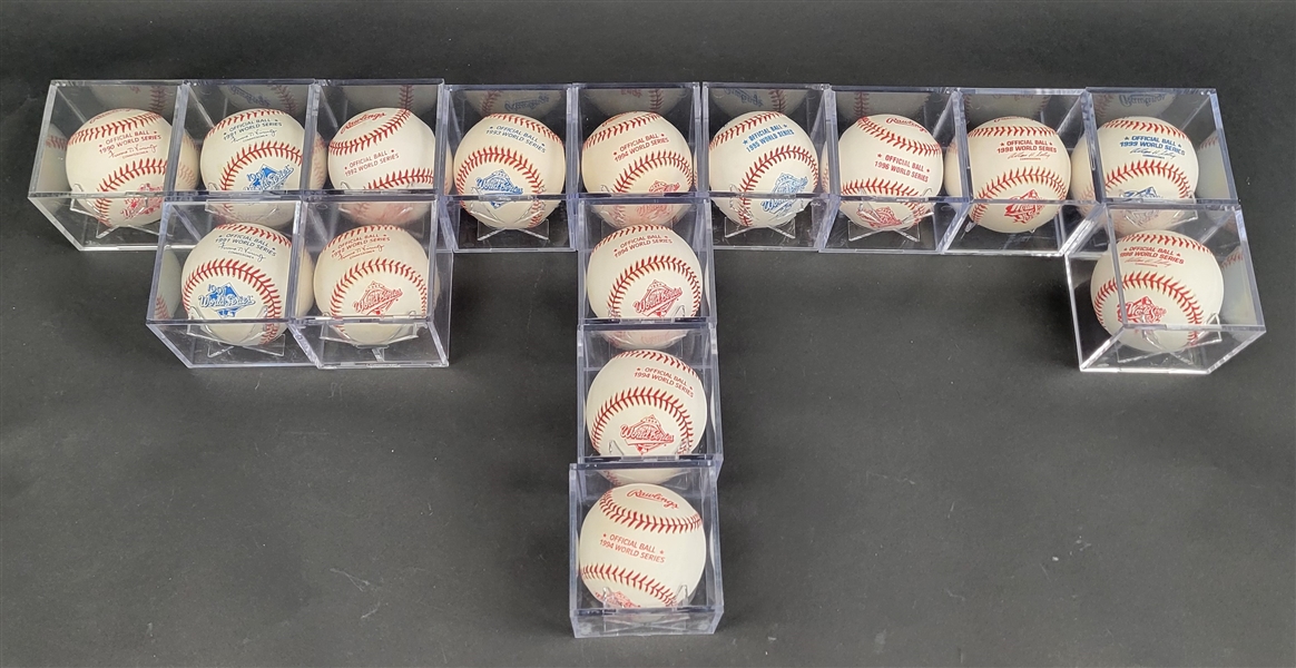 Lot of (15) 1990s World Series Baseballs