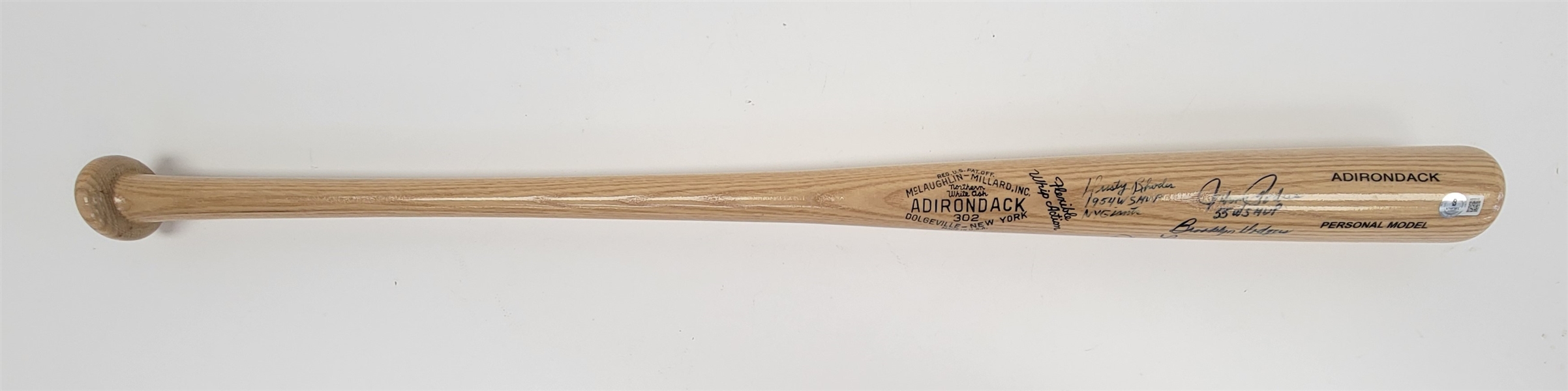 1954-56 World Series MVPs Autographed & Inscribed Adirondack Bat w/ Beckett LOA