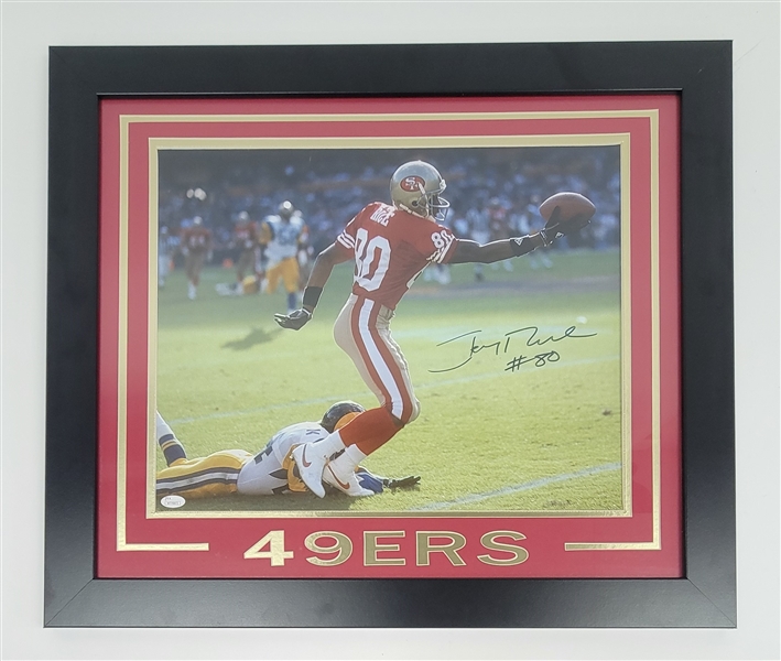 Jerry Rice Autographed & Framed 16x20 Photo JSA