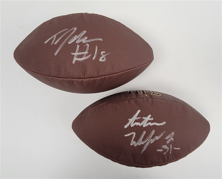 Lot of 2 Antoine Winfield Jr. & Tyler Johnson Autographed Wilson NFL Footballs Beckett