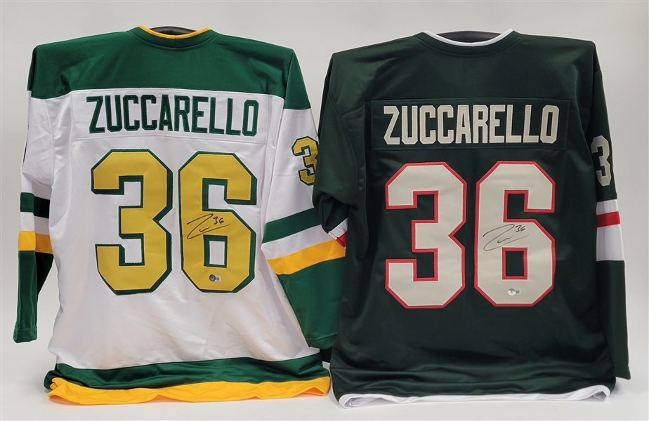 Lot of 2 Mats Zuccarello Autographed Custom Jerseys Beckett