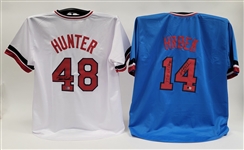 Lot of 2 Torii Hunter & Kent Hrbek Autographed Custom Jerseys Beckett