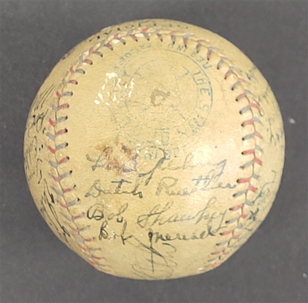 1927 New York Yankees World Series Champions Team Signed Spring Training Game Used Baseball w/ JSA LOA