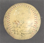 1927 New York Yankees World Series Champions Team Signed Spring Training Game Used Baseball w/ JSA LOA