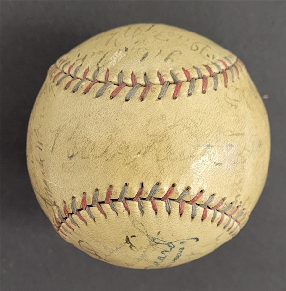 1929 New York Yankees Team Signed Baseball w/ Ruth & Gehrig JSA LOA