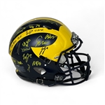 2023 Michigan Wolverines Team Signed Full Size Riddell Authentic Speed Helmet w/ 19 Signatures Including JJ McCarthy JSA & Beckett