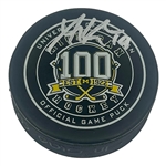 Adam Fantilli Autographed Michigan Wolverines 100th Anniversary Hockey Puck Fanatics