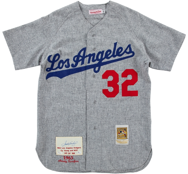 Sandy Koufax Autographed Los Angeles Dodgers Mitchell & Ness Cooperstown Collection Flannel Jersey w/ JSA & Beckett LOAs