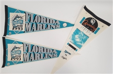 Lot of 3 Florida Marlins 1993 Inaugural Season Pennants