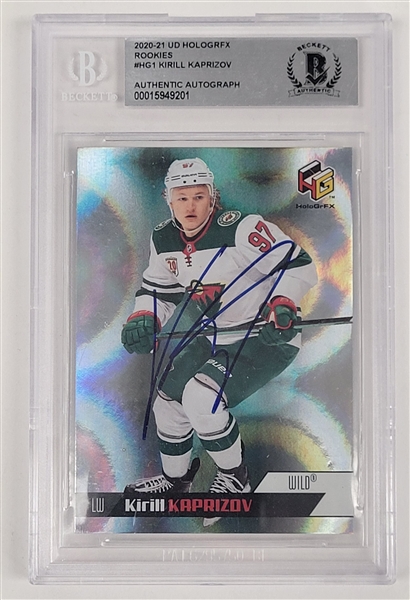 Kirill Kaprizov Autographed 2020-21 UD HoloGrFX Rookies #HG1 Rookie Card BGS