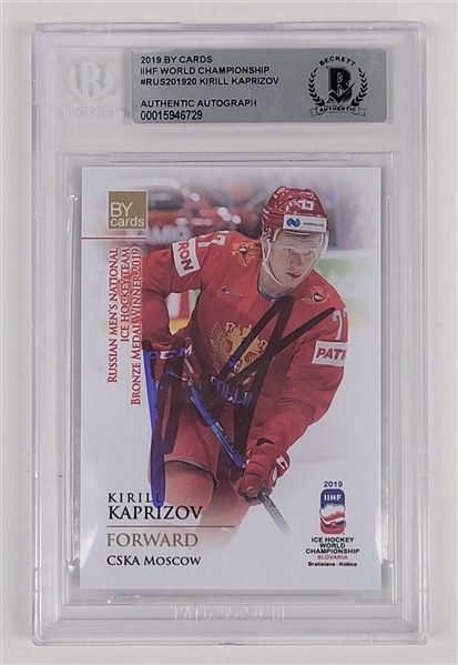 Kirill Kaprizov Autographed 2019 BY Cards IIHF World Championship #RUS201920 Card BGS