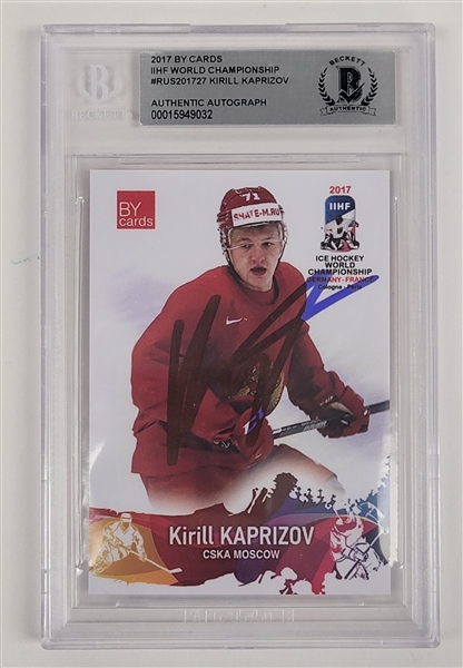 Kirill Kaprizov Autographed 2017 BY Cards IIHF World Championship #RUS201727 Card BGS