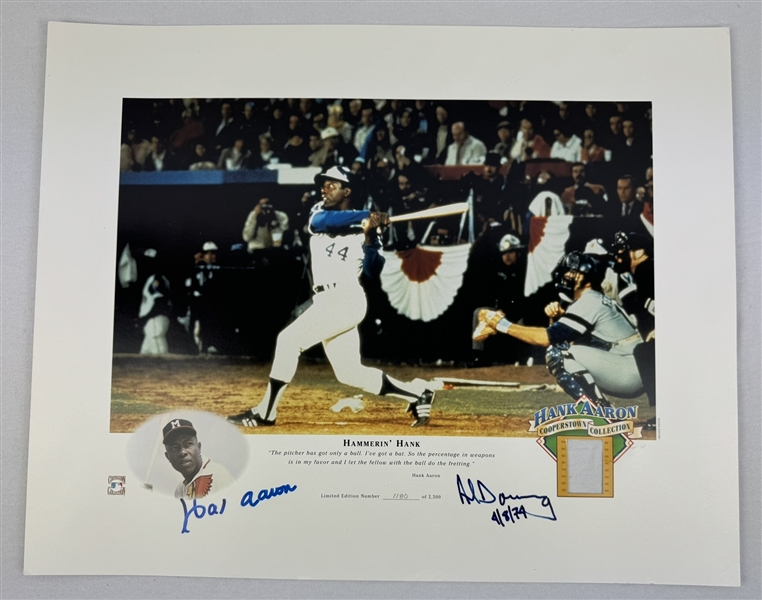 Hank Aaron & Al Downing Dual Autographed Limited Edition 715th HR 16x20 Litho w/ Beckett LOA