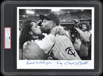 1991 Kirby Puckett World Series Game 7 Type I Original Photo Celebrating with Wife Tonya - PSA/DNA