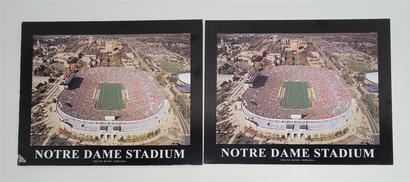 Lot of 2 Notre Dame Football Stadium Mounted 16x20 Photos