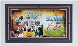 John Elway, Brett Favre, & Dan Marino Autographed Matted 12x24 Photo LE #13/100