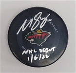 Matt Boldy Autographed & Inscribed Minnesota Wild Official Game Puck