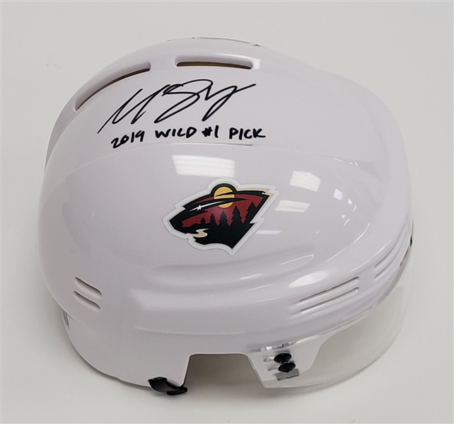 Matt Boldy Autographed & Inscribed Minnesota Wild Mini Helmet LE #12/19