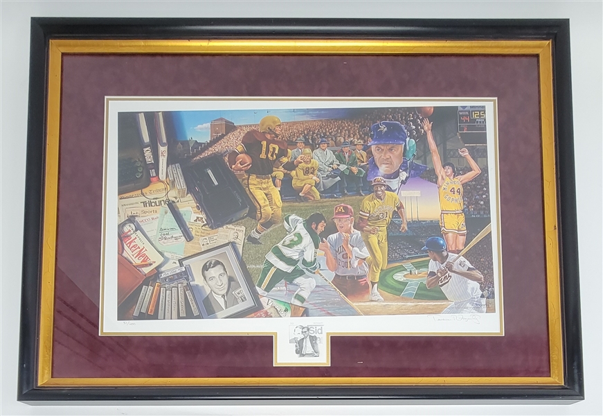 Terrence Fogarty Framed Sid Hartman w/ Minnesota Legends Lithograph LE #51/400