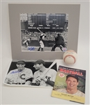 Lot of 4 Bob Feller Autographed Items