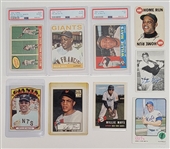 Lot of 9 Vintage Willie Mays Cards w/ 3 PSA Graded