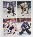 Lot of 4 Luc Robitaille, Felix Potvin, Pavel Bure, & John Bucyk Autographed 8x10 Photos