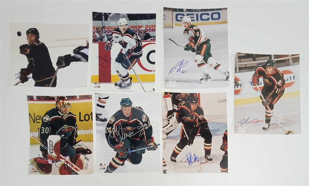 Lot of 7 Minnesota Wild Autographed 8x10 Photos