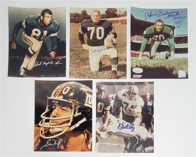 Lot of 5 NFL Hall of Famers Autographed 8x10 Photos w/ Night Train Lane