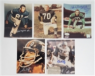 Lot of 5 NFL Hall of Famers Autographed 8x10 Photos w/ Night Train Lane