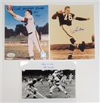 Lot of 3 Cleveland Browns Hall of Famers Autographed 8x10 Photos w/ Otto Graham