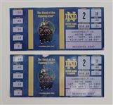 Lot of 2 Notre Dame Football 1995 Tickets