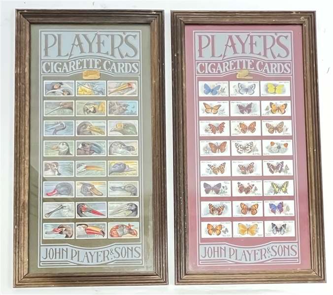 Lot of (2) 1928 Framed Players Cigarette Card Set Displays