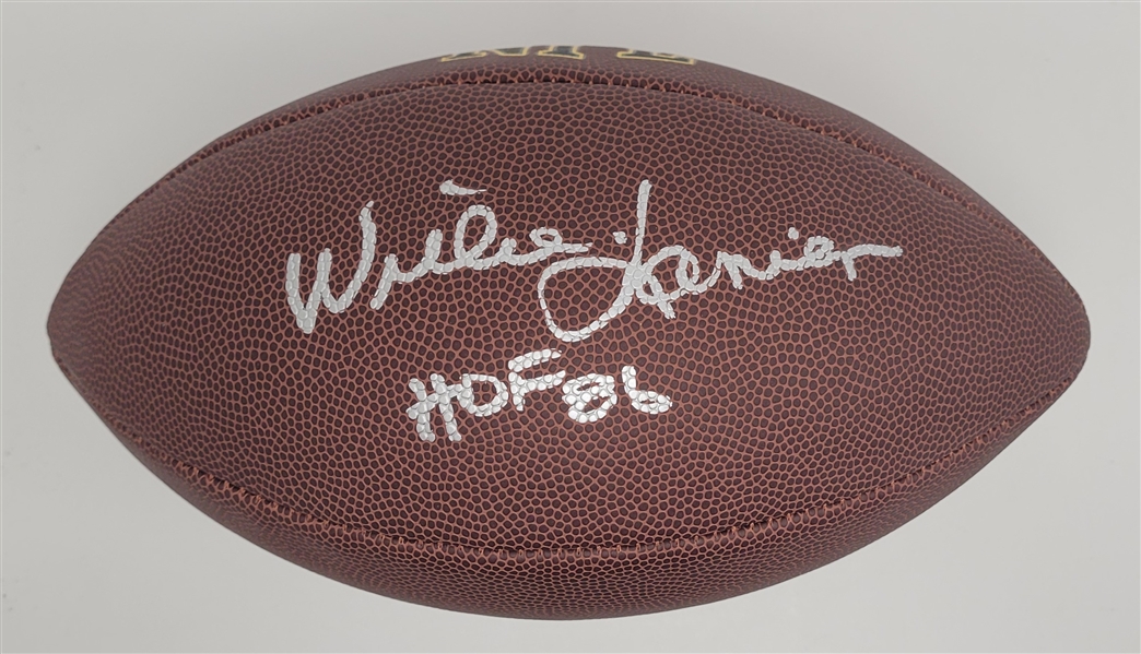 Willie Lanier Autographed & HOF Inscribed Wilson NFL Football